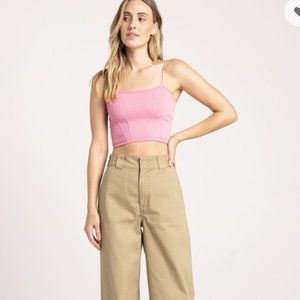 SKY & SPARROW Pink Seamless Corset Bralette (XS)